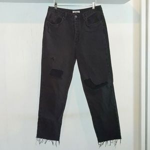 O'Neill washed black straight leg jeans distressed